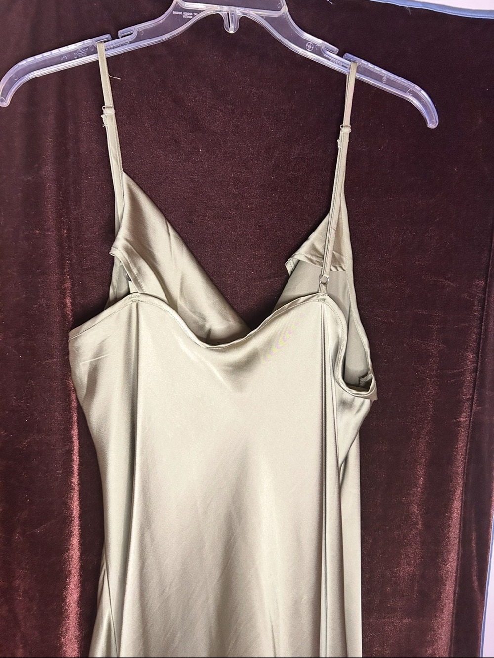 SHEIN Sage Green Satin Slip Dress - Picture 4 of 4